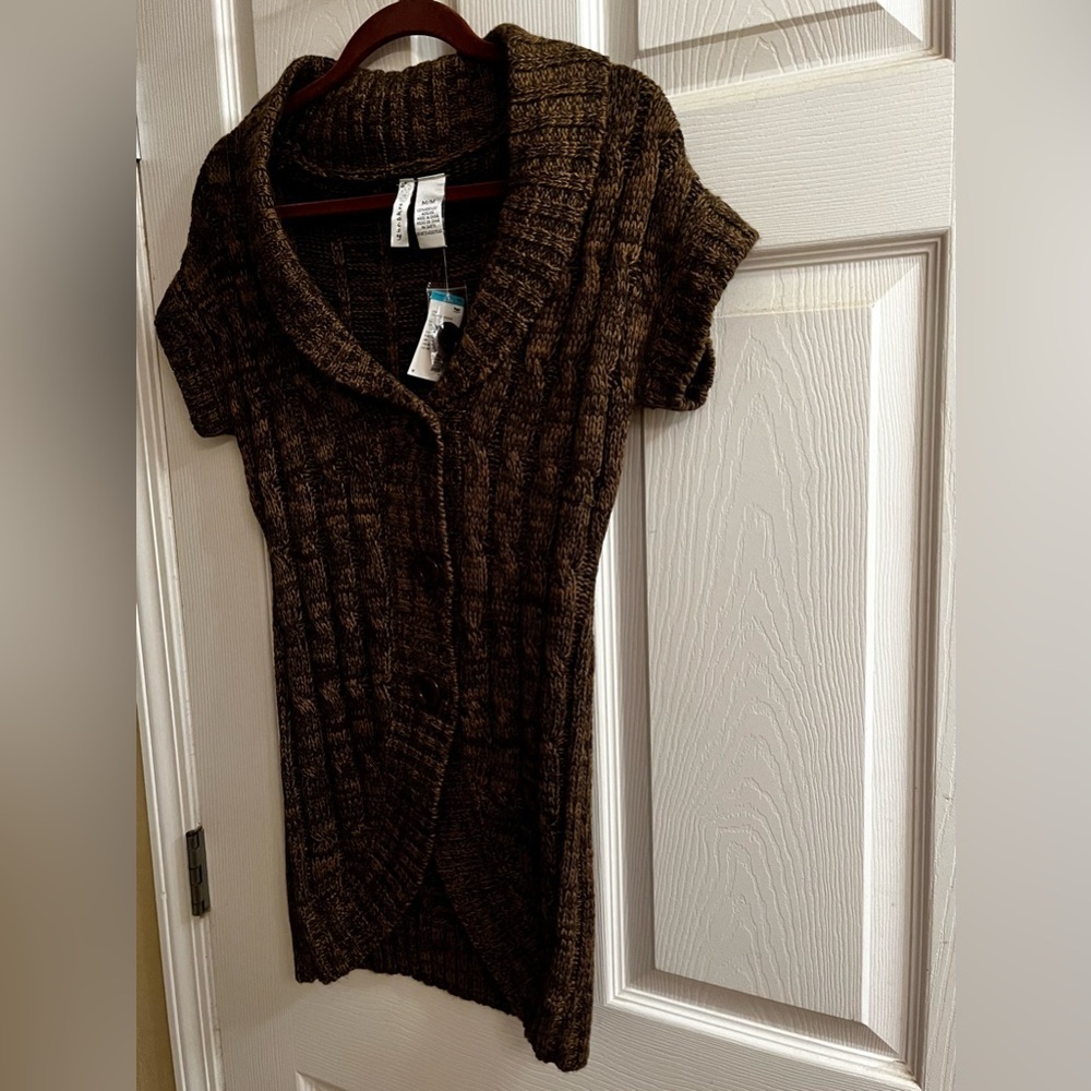 DAISY~SEARS~Dark Brown Knit Cardigan~NWT~M - Picture 4 of 9
